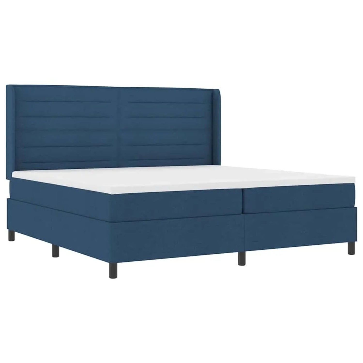 vidaXL LED Boxspringbett mit Matratze Blau 200 x 200 cm Stoff 3343468
