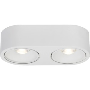 Dimmbare, schwenkbare AEG LED Deckenleuchte Leca, weiß, mit zwei Spots.