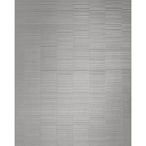 WALLFACE Paneel 24961 NOTCH Silber, glänzende Wandverkleidung mit geriffelter Oberfläche.