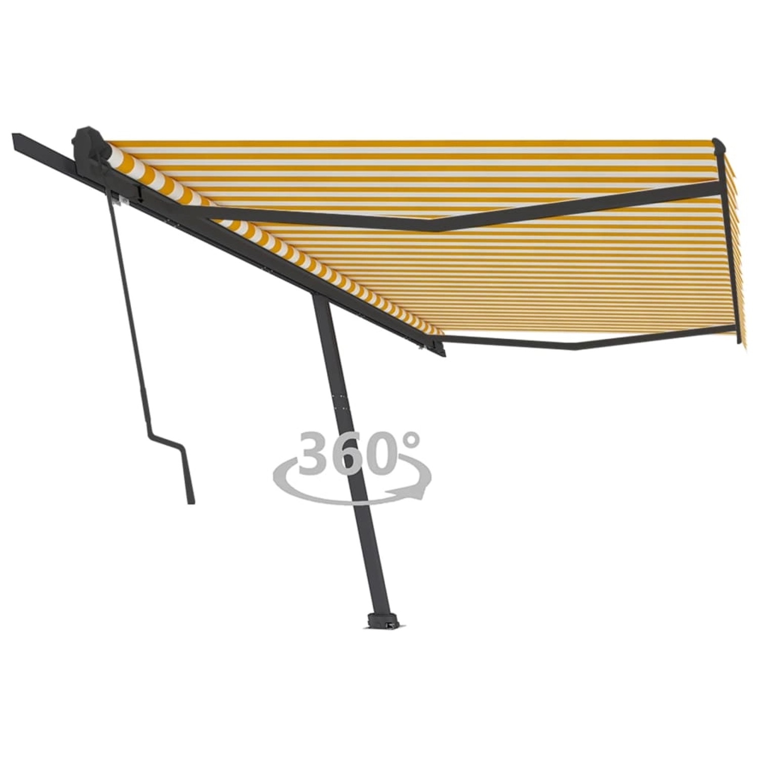 furnicato Standmarkise Automatisch 500x350 cm Gelb/Weiß günstig online kaufen
