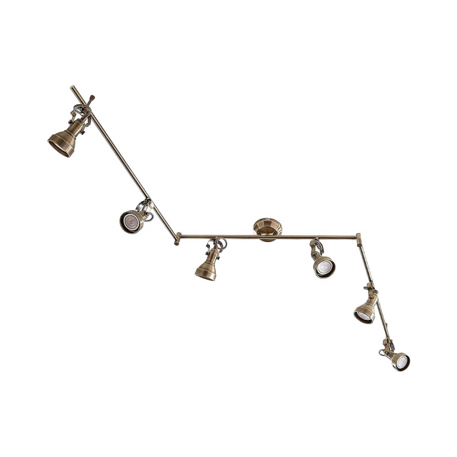 Lindby Deckenlampe Perseas 9620247 Retro Vintage Antik in Bronze aus Metall 6-flammig GU10 Wohnzimmerleuchte