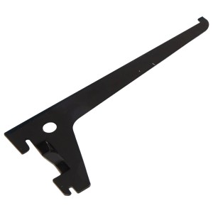 Schwarzer Einlochträger, 15 cm, für Regalböden und Möbelbau.