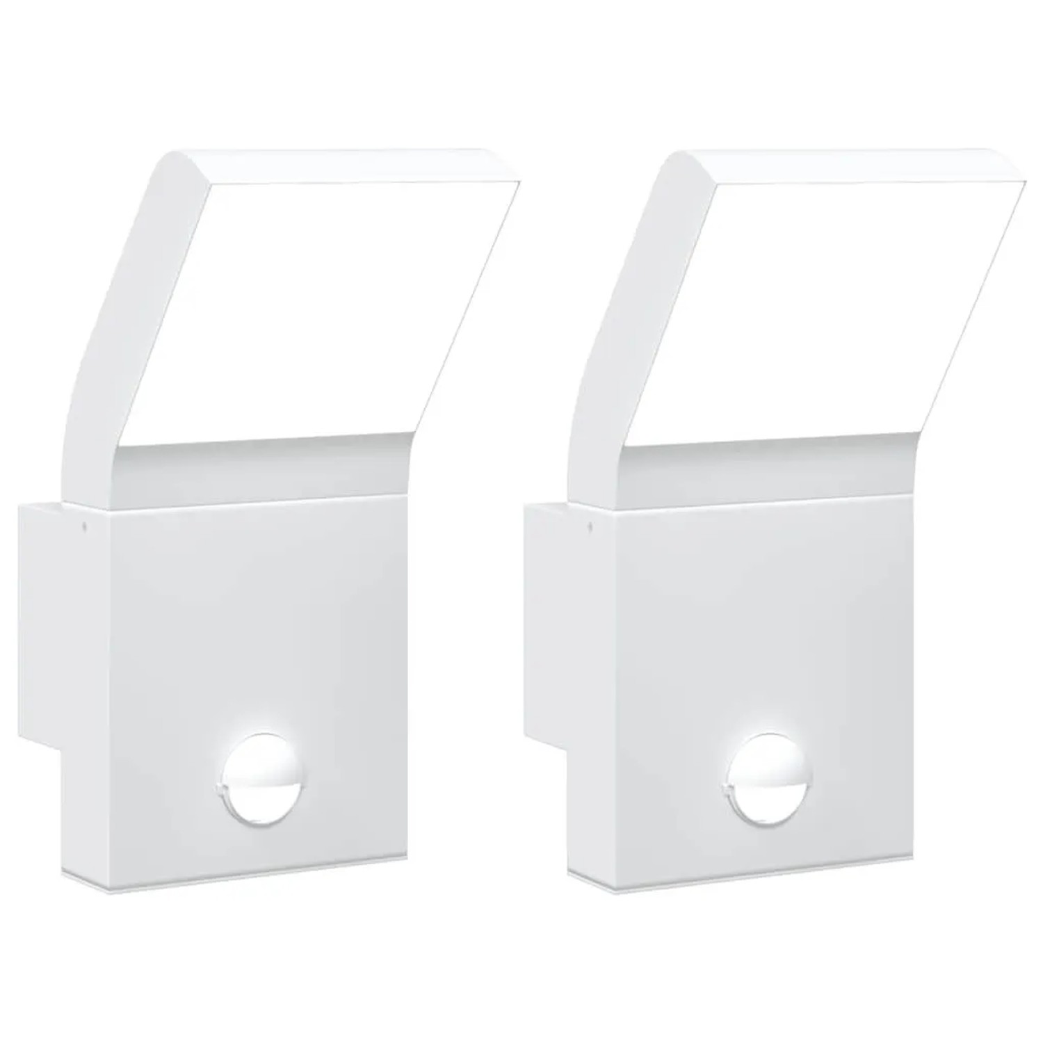 vidaXL LED-Außenwandleuchten mit Sensor 2 Stk Weiß Aludruckguss 4006275