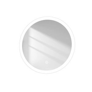 Runder Emke Badspiegel, 50cm, mit LED-Beleuchtung und Touch-Schalter.