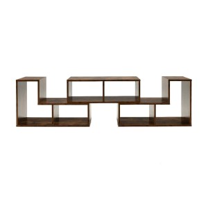 Costway Fernsehschrank Holz 3-teilig Frei Kombinierbar Braun