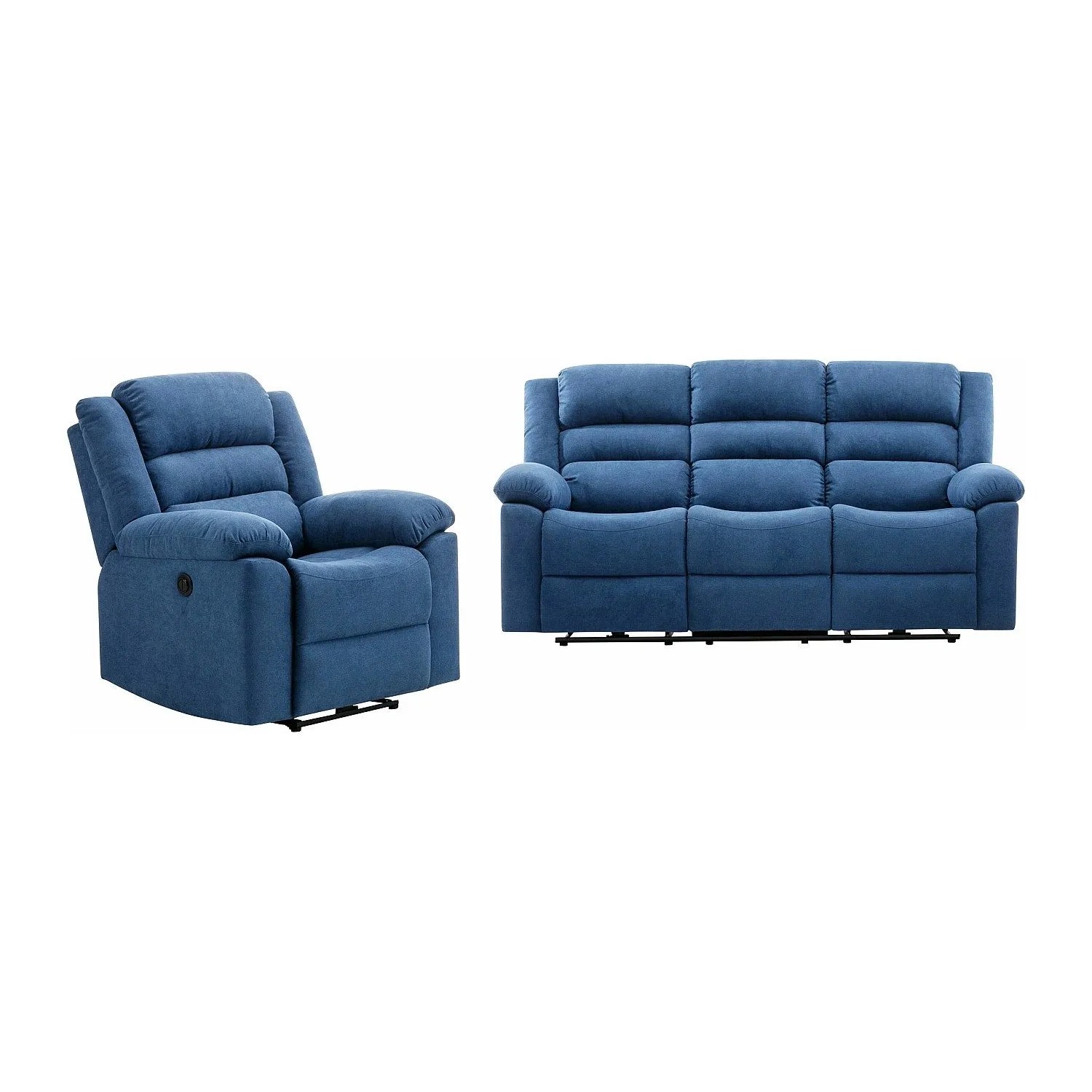 Vente-unique Couchgarnitur Mit Sessel Burolo Blau 92 cm  199 cm