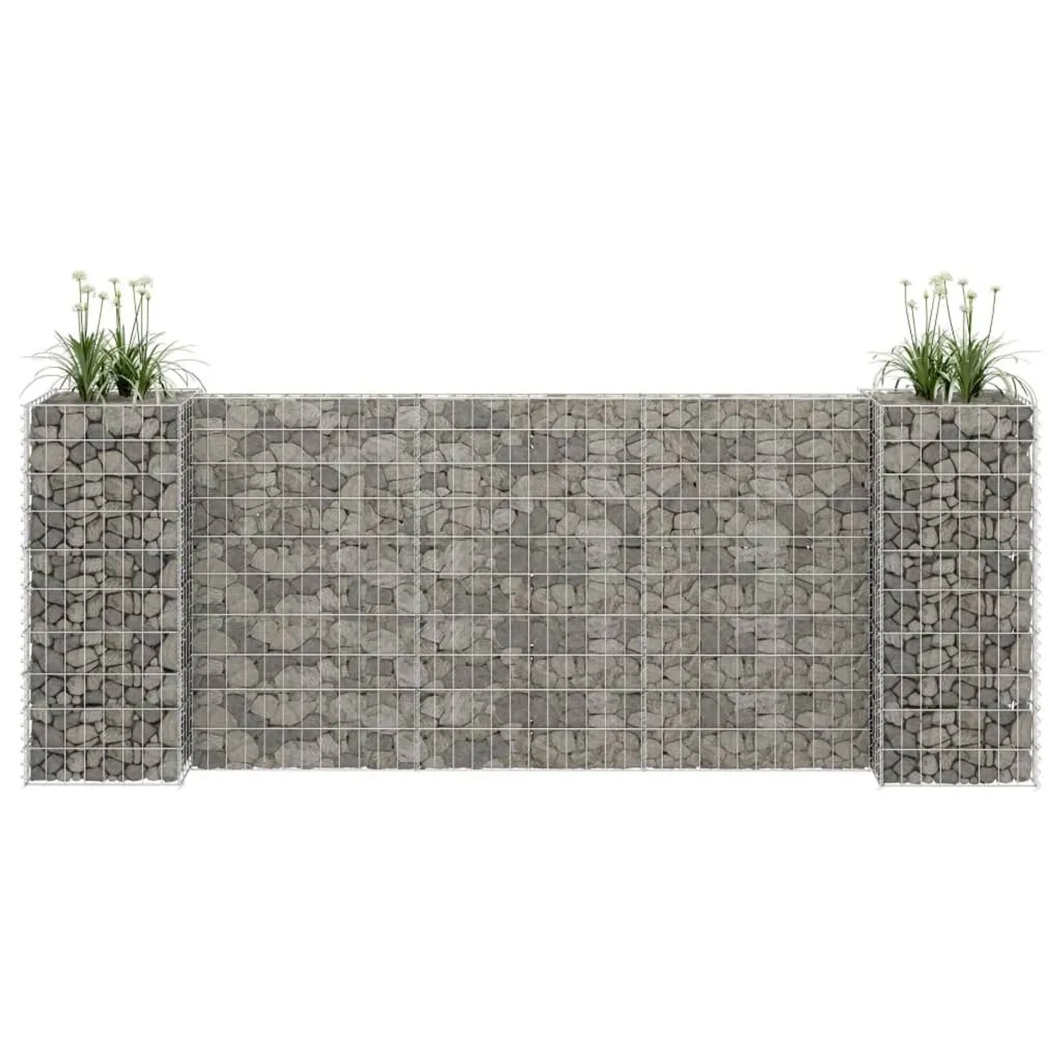Furnicato H-förmiger Gabionen-pflanzkorb Stahldraht 260x40x100 Cm