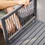 Detailaufnahme: Anthrazitfarbenes Lounge-Set Willa aus Aluminium mit Seilbespannung.
