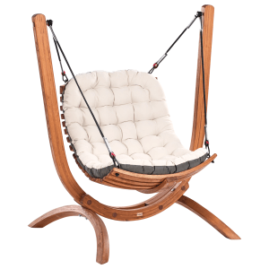 Beliani Gartenschaukel ALLISTE Hellbeige 100x125x142