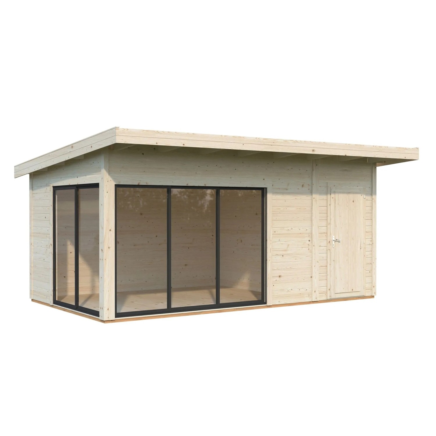 Palmako Holz-Gartenhaus Andrea Slide Plus Pultdach Tauchgrundiert