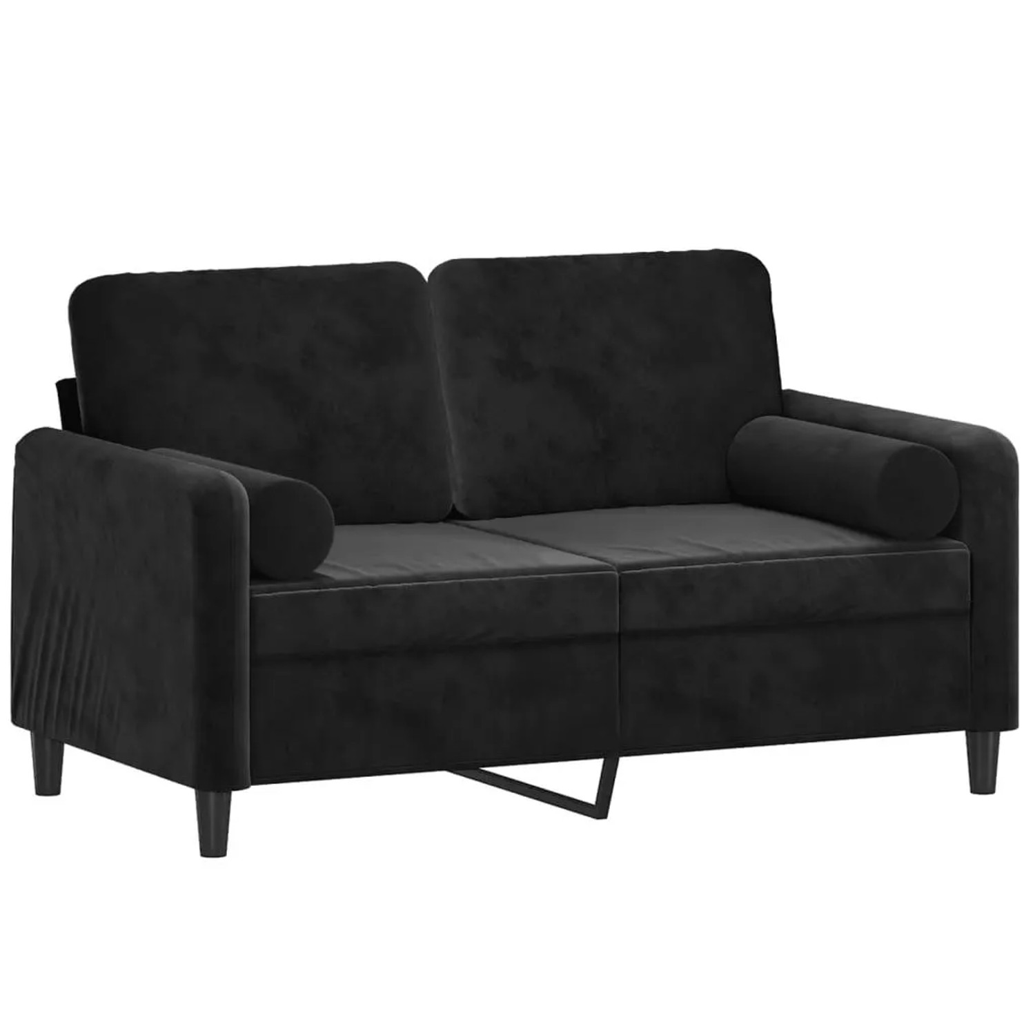vidaXL 2-Sitzer-Sofa mit Zierkissen Schwarz 120 cm Samt 3200876 günstig online kaufen
