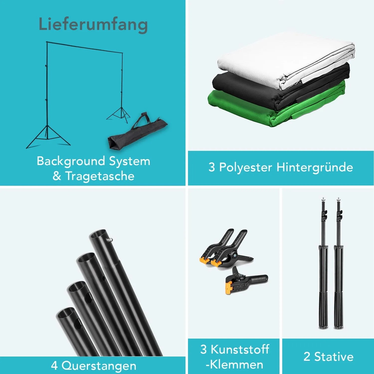 Instarter Hintergrundsystem 155-305Cm Fotohintergrund Fotostudio Green Screen_5
