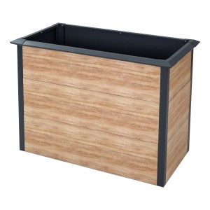 Westmann Metall-Hochbeet Primus-Multi M in Holzoptik/Anthrazit, 100x50x77 cm.