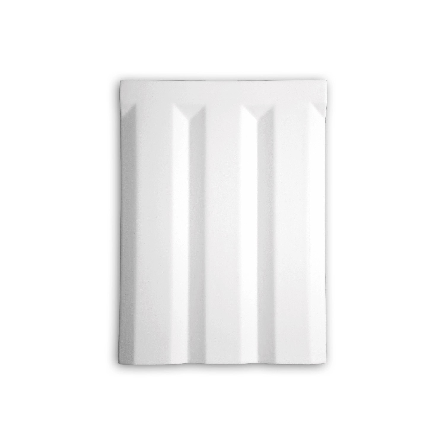 PROFHOME 406101 Triglyph Außenstuck Zierelement Fassaden Element 16,8 cm x 1,2 cm x 24,4 cm Weiß