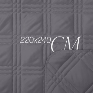 Bestlivings Tagesdecke Grau (220x240 cm) mit gestepptem Muster, ideal als Bettüberwurf.