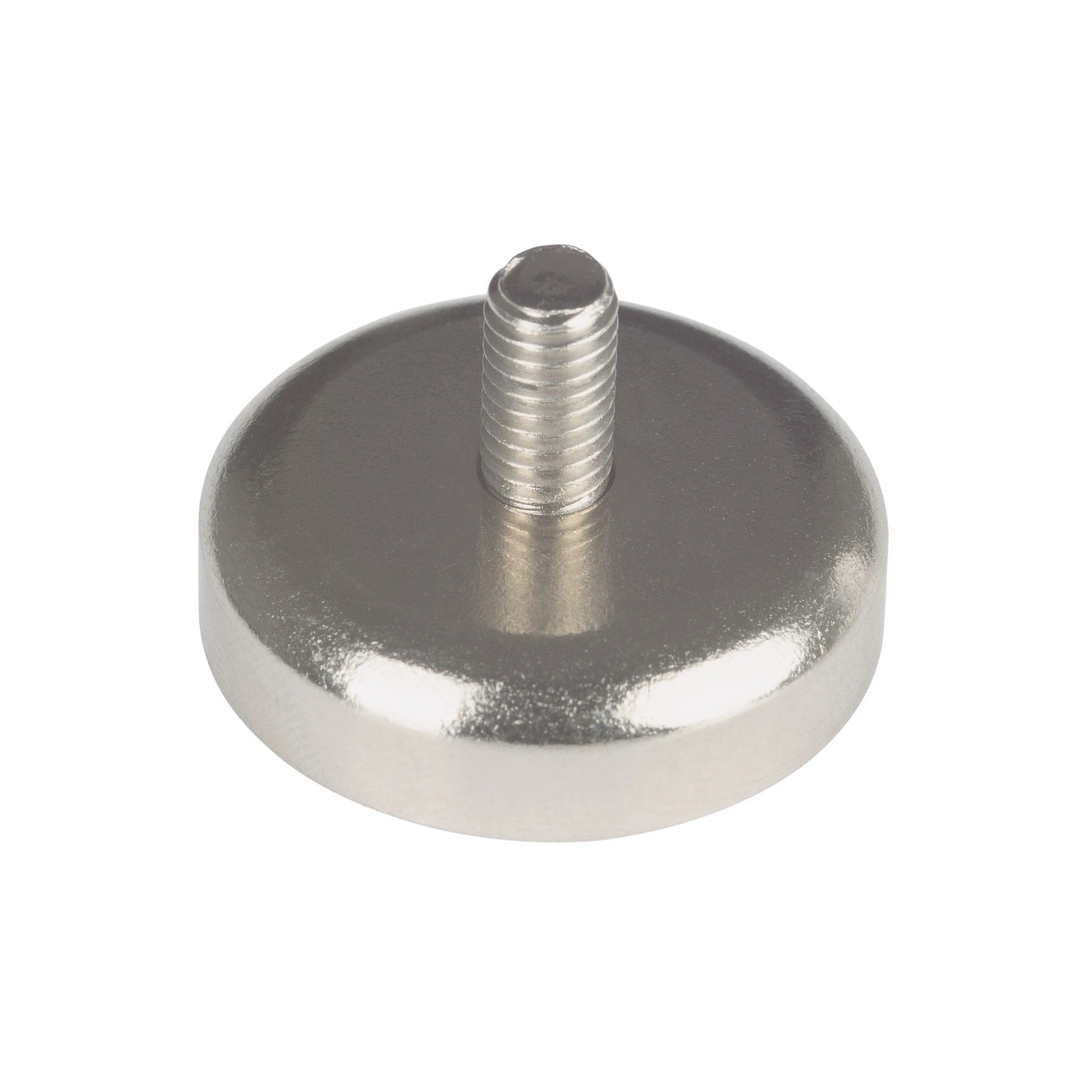 Produktbild von 4 Neodym Topfmagnete Mit M6 Gewindebolzen, Ø25mm, 45kg Zugkraft – Für Haken, Ösen & Befestigungen