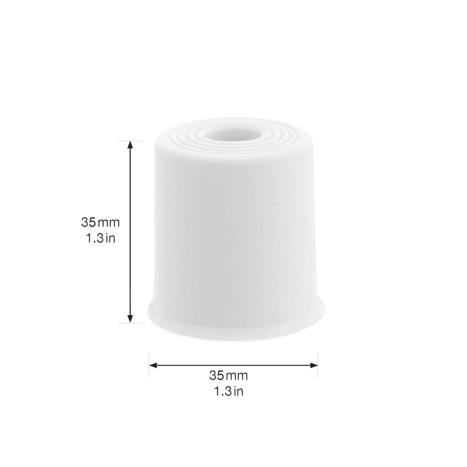 Weißer Wagner Türstopper Vulkano aus Gummi, 35x35mm, für Boden/Wand.