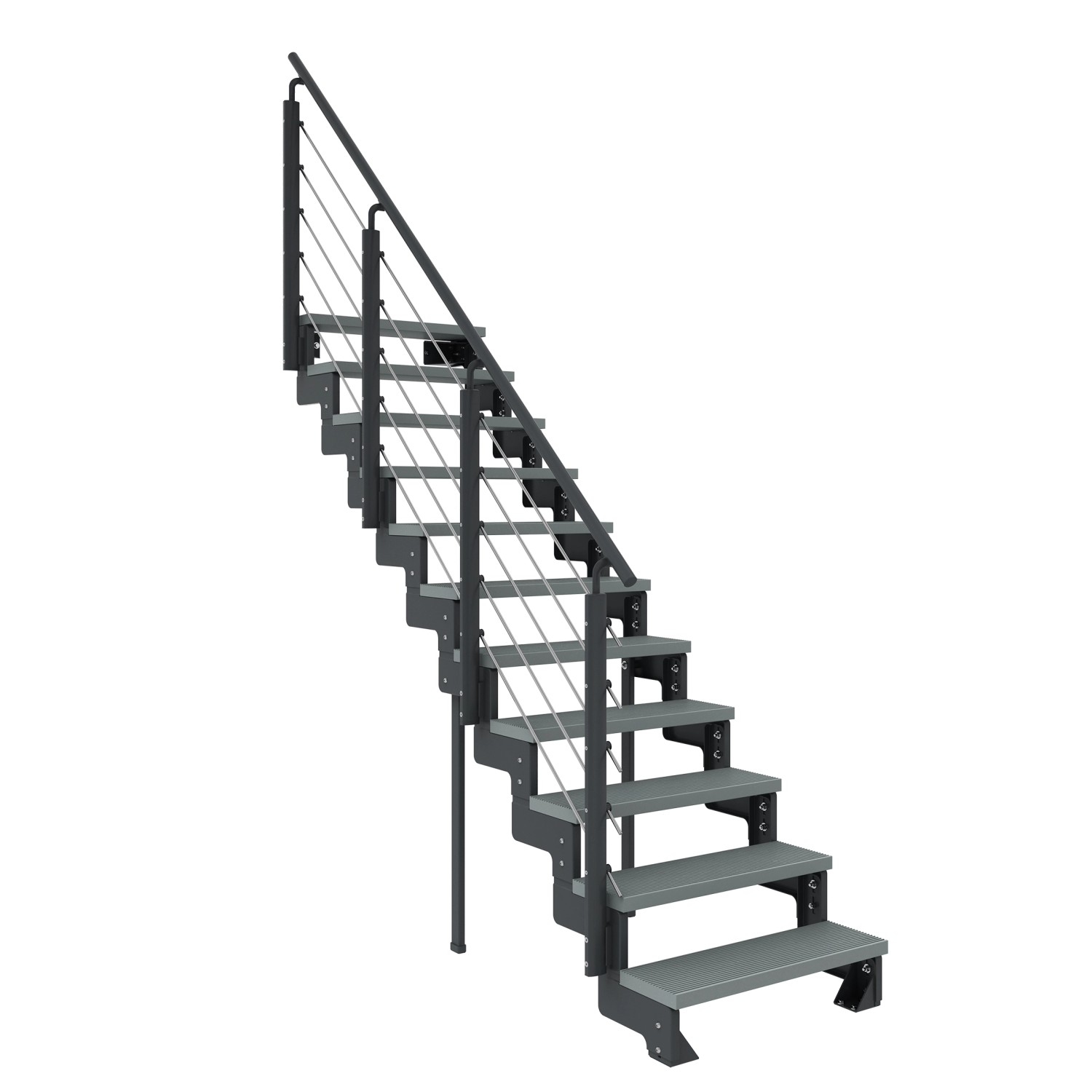 Dolle Außentreppe Gardentop Anthrazit 11 Stufen 80 cm Grau inkl. Geländer günstig online kaufen