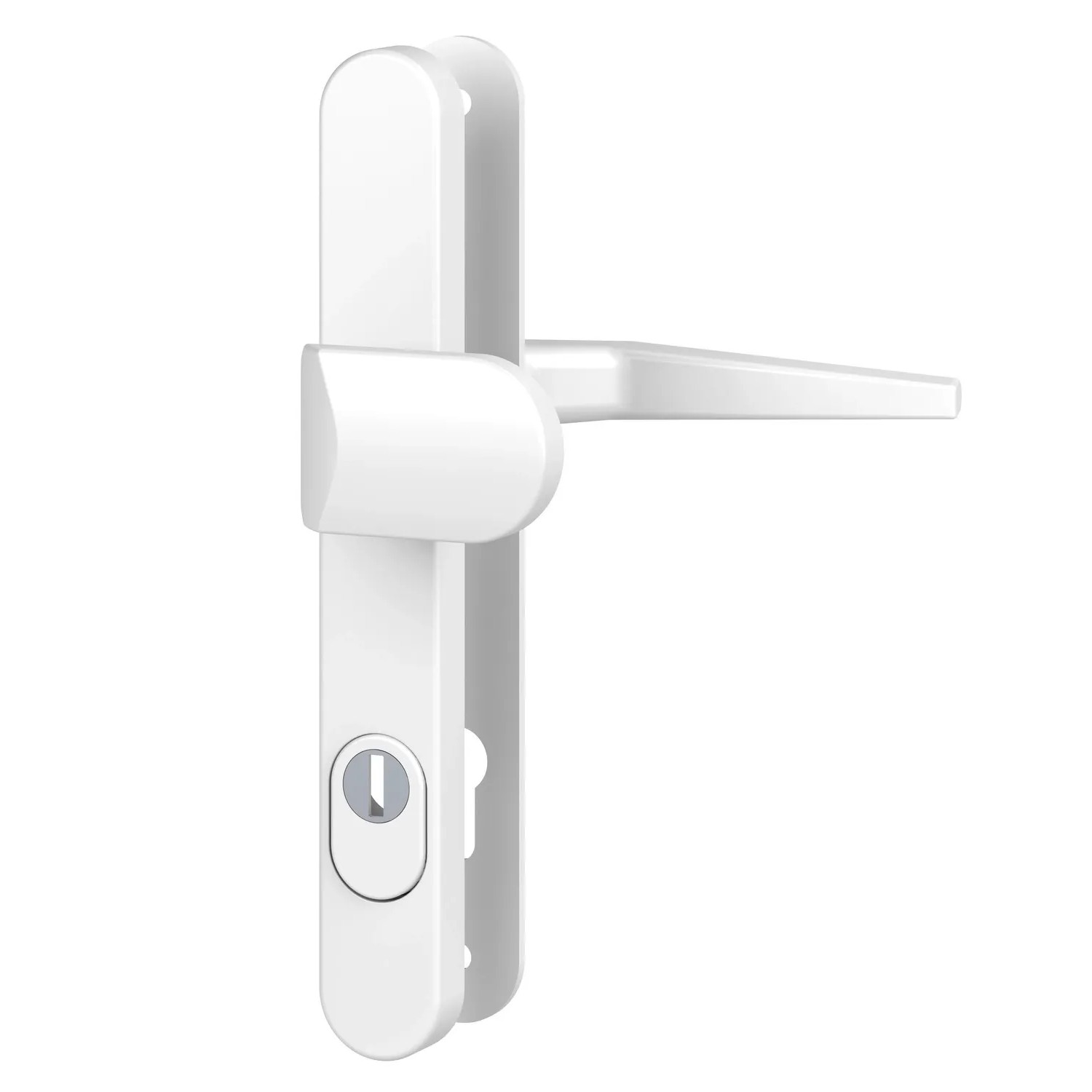 Basi - ES0 ZA - Vollmaterial-Schutzbeschlag - Schmalrahmenschild Rund Alu Weiß Lochung PZ WG 92-8 mm - ZA - 7903-0409