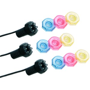 Ubbink MiniBright Teichbeleuchtung Set mit 3 Leuchten, Farbwechsel-Kappen und Trafo.