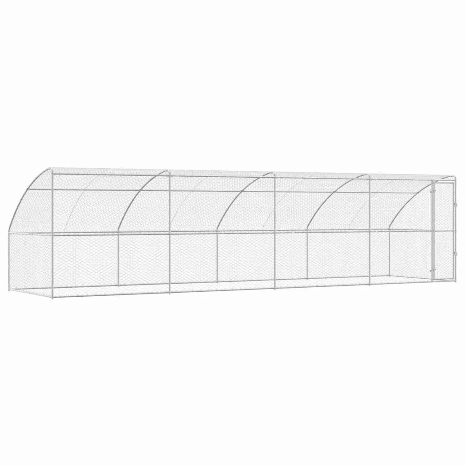 vidaXL Hundekäfig 4-Tlg Silber 8 x 2 x 2 m Verzinkter Stahl 3368338