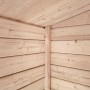 Detailaufnahme der Blockbohlen-Bauweise des Weka Gartenhaus Killarney aus Fichtenholz.