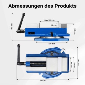 Wiltec Präzisions-Maschinenschraubstock 100Mm 360° Drehtisch Schraubstock Zwinge