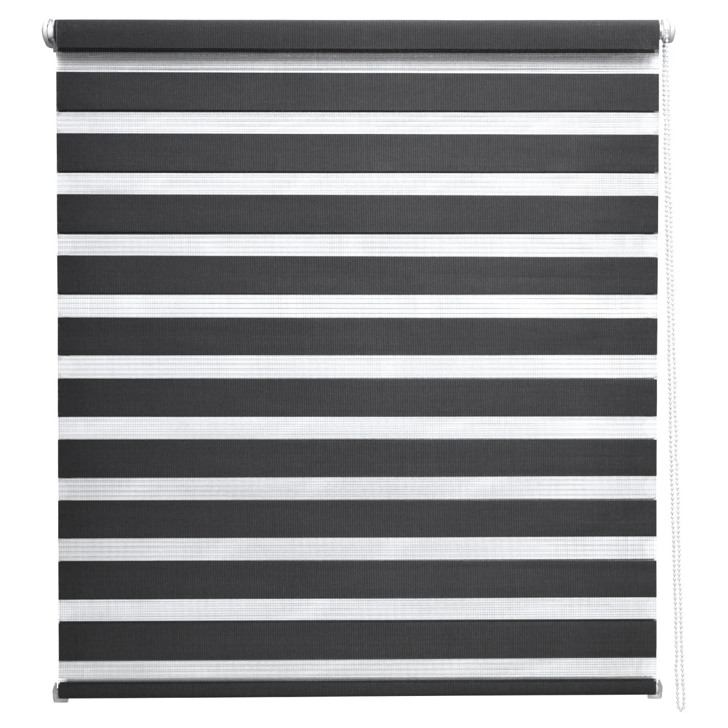 Sol Royal Doppelrollo SolDecor DL2, 85x150cm, schwarz, für Fenster, mit Streifen