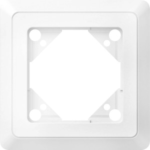 Weißer Schalterrahmen, 1 Stück, für Schalter & Taster. Quadratisches Design.