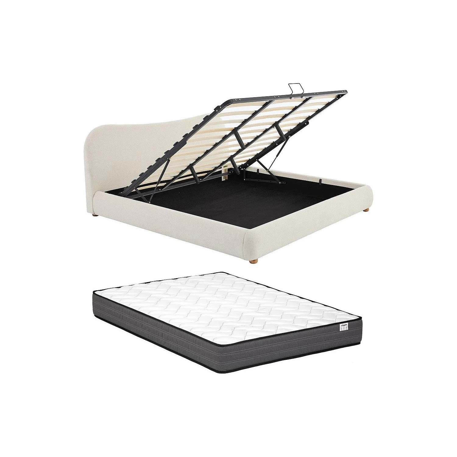 Vente-unique Bett Mit Bettkasten Vanari Weiß 200 cm