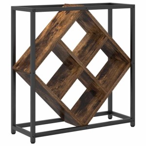 vidaXL Weinregal in geräucherter Eiche für 16 Flaschen, modernes Design für Wohnzimmer.