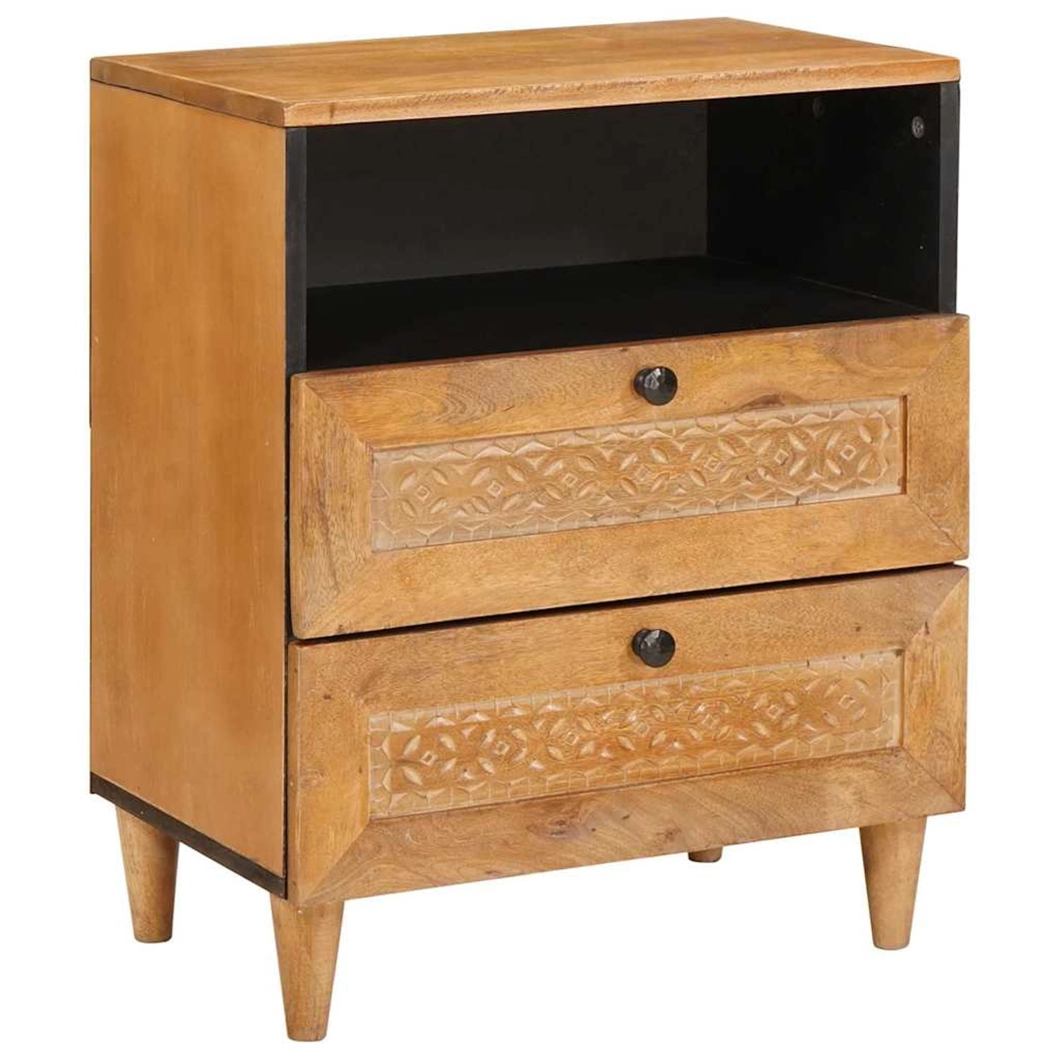 vidaXL Nachttisch Hellbraun 50 x 33 x 60 cm Massives Mangoholz 4018090