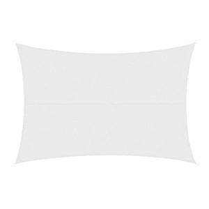 Rechteckiges, weißes Karat Sonnensegel 3x5m für Garten, Terrasse und Balkon.