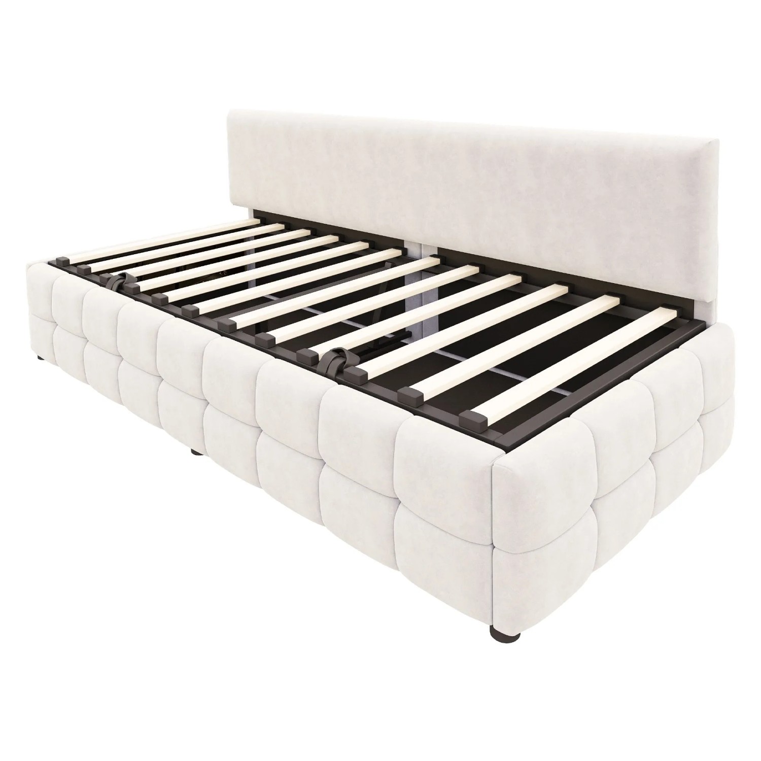 Merax Sofabett 90x200cm Hydraulik Stauraum Samt Beige
