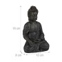 Relaxdays Buddha Figur Polyresin Dunkelgrau Sitzend Feuchtigkeitsresistent 18 cm x 10 cm x 8 cm 0,21 kg_4