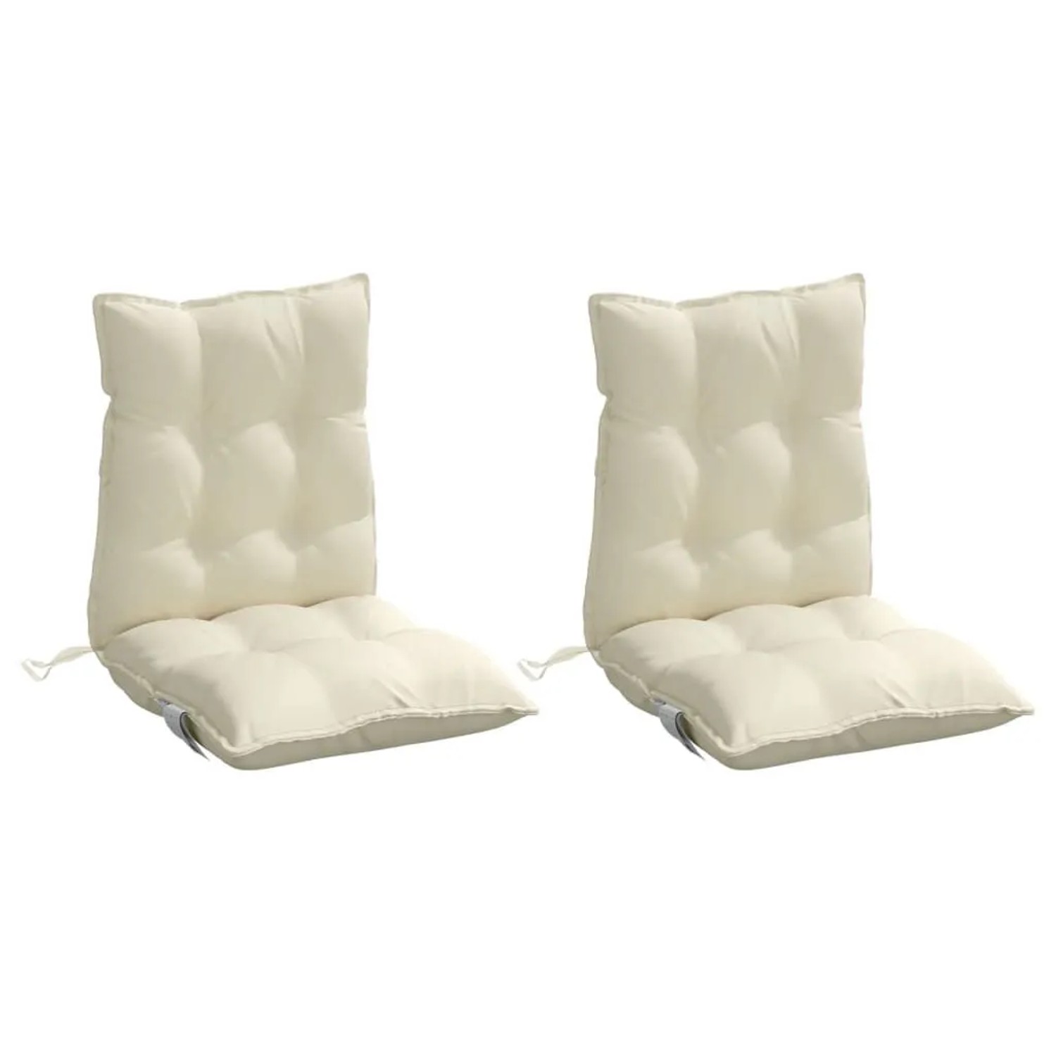vidaXL Niedriglehner-Auflagen 2 Stk Creme Oxford-Gewebe 377677