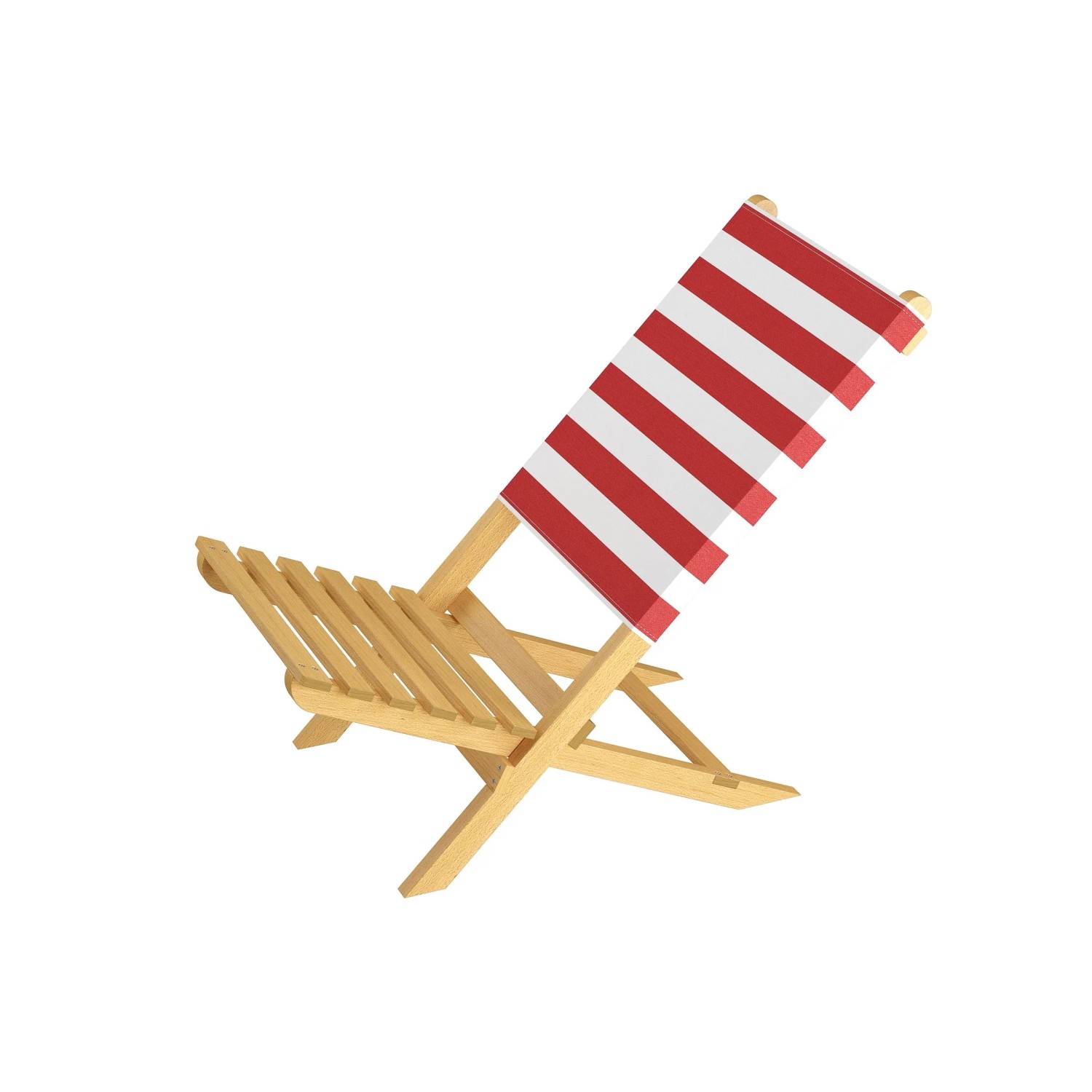 Erst-Holz Klappstuhl Strandstuhl Anglerstuhl Gartenstuhl mit Rot-Weißem Bezug 10-350 Einzelstück
