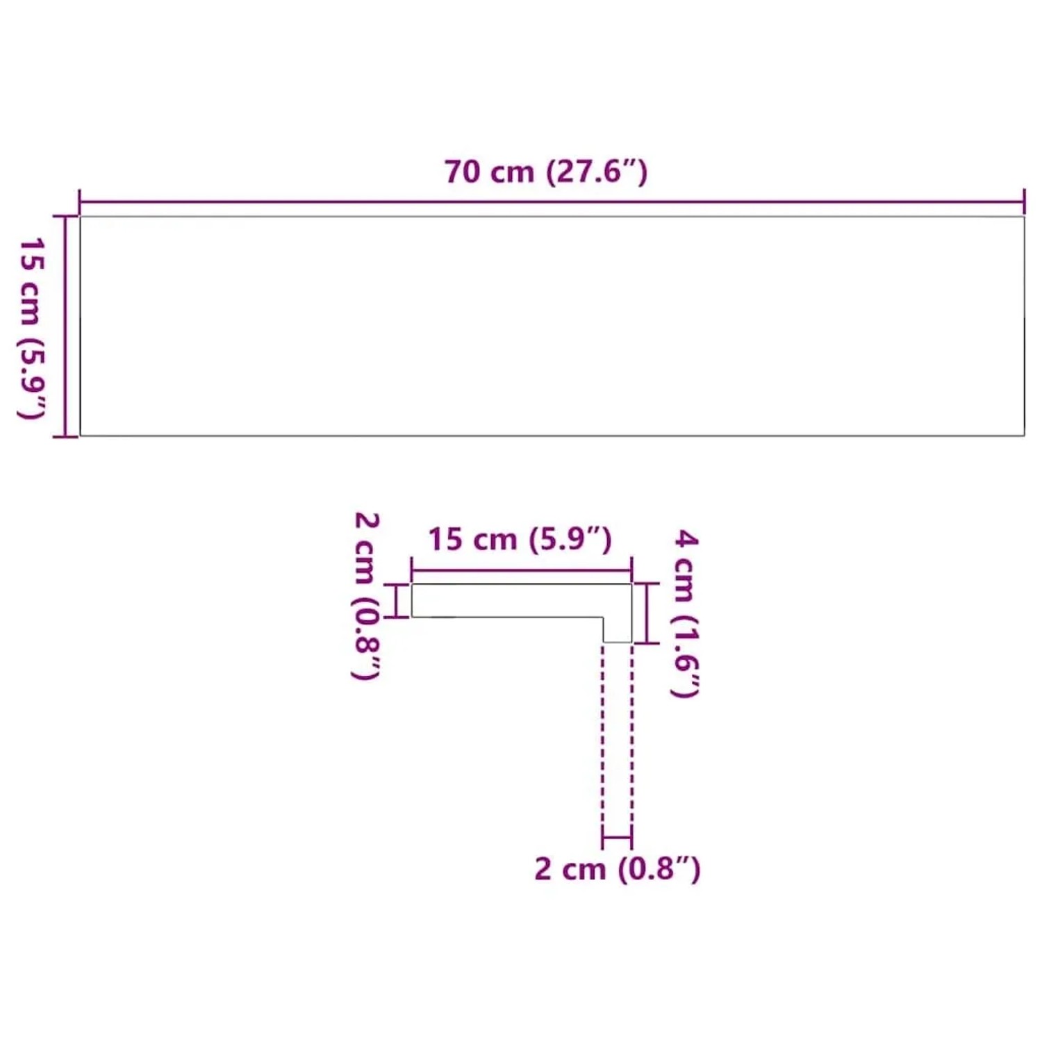 vidaXL Fensterbänke 2 Stk Unbehandelt 70x15x2 cm Massivholz Eiche 4009085_10