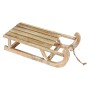 Deko Schlitten aus Holz, 50,5 cm, braun/natur mit LED, Weihnachtsdekoration.