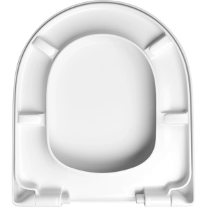Weißer baliv WC-Sitz Kingston I mit Absenkautomatik aus Duroplast, D-Form.