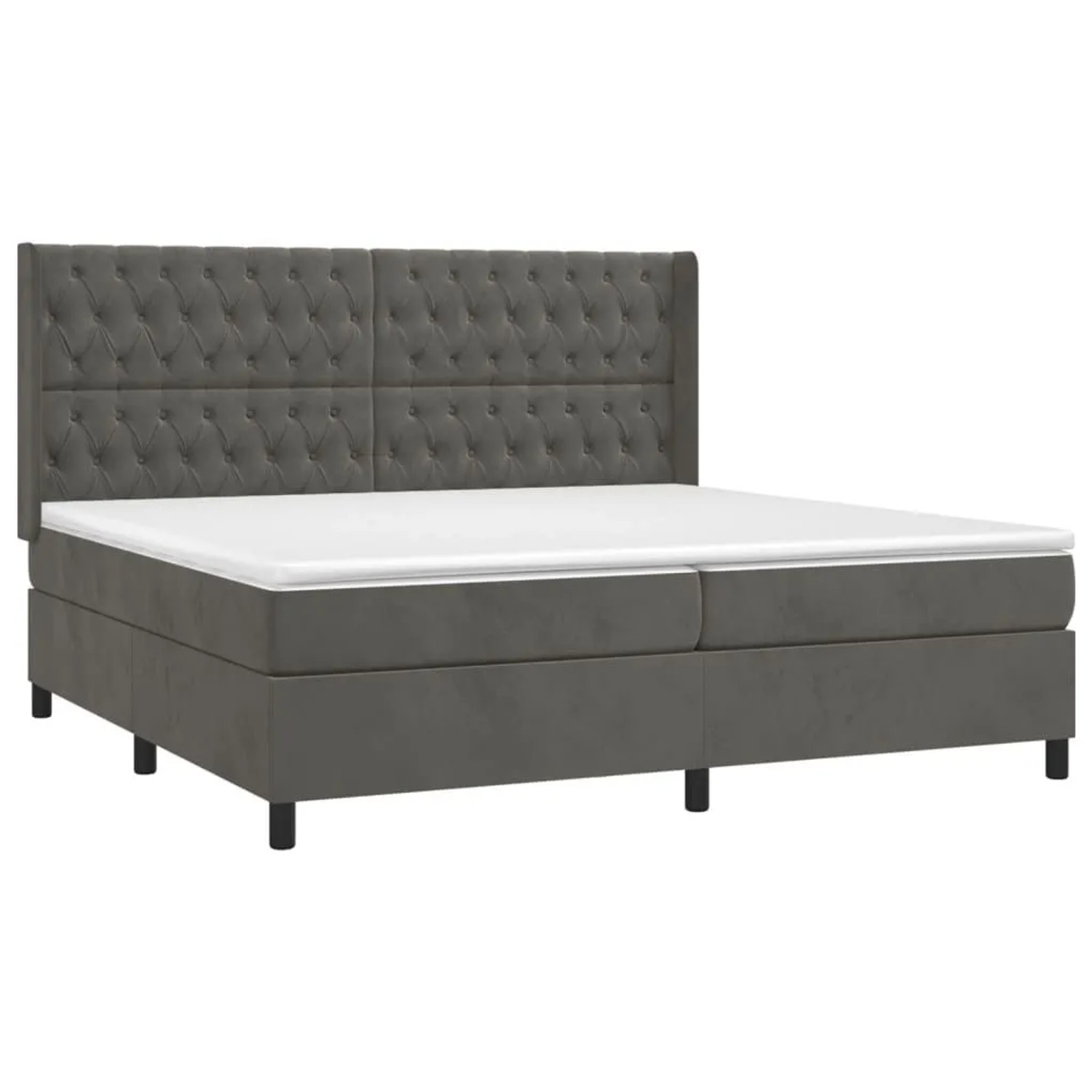 vidaXL Boxspringbett mit Matratze Dunkelgrau 200x200 cm Samt 3132880 günstig online kaufen