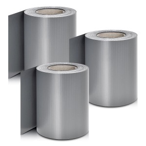 3 Rollen Juskys PVC Sichtschutzstreifen, hellgrau, für Zaunbau & Sichtschutz.