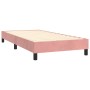 Rosa vidaXL Boxspringbett 100x200 cm mit Lattenrost und schwarzen Füßen.