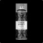Schwarze COSMOS LAC Kreidefarbe Spray Chalk Effect Holzkohle. Matte Sprühfarbe für Möbel & Deko mit weißem Muster.
