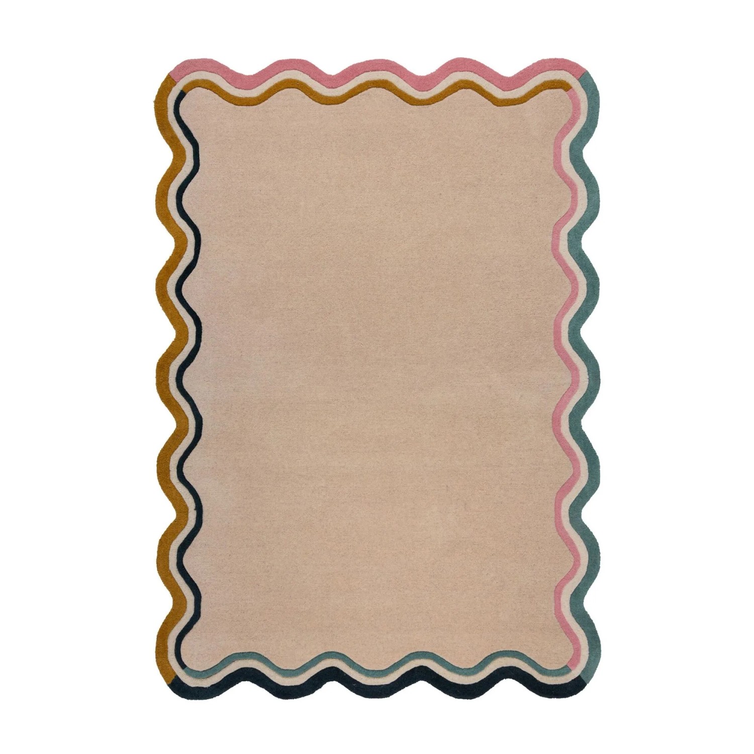 Flair Rugs Wollteppich Leo Border 160 cm x 230 cm Mehrfarbig