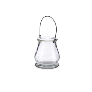 Relaxdays Windlicht Glas mit Henkel 12er Set 10 cm x 8,5 cm