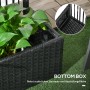 Schwarzer Outsunny Blumenkasten mit Spalier aus PE-Rattan und Stahl.