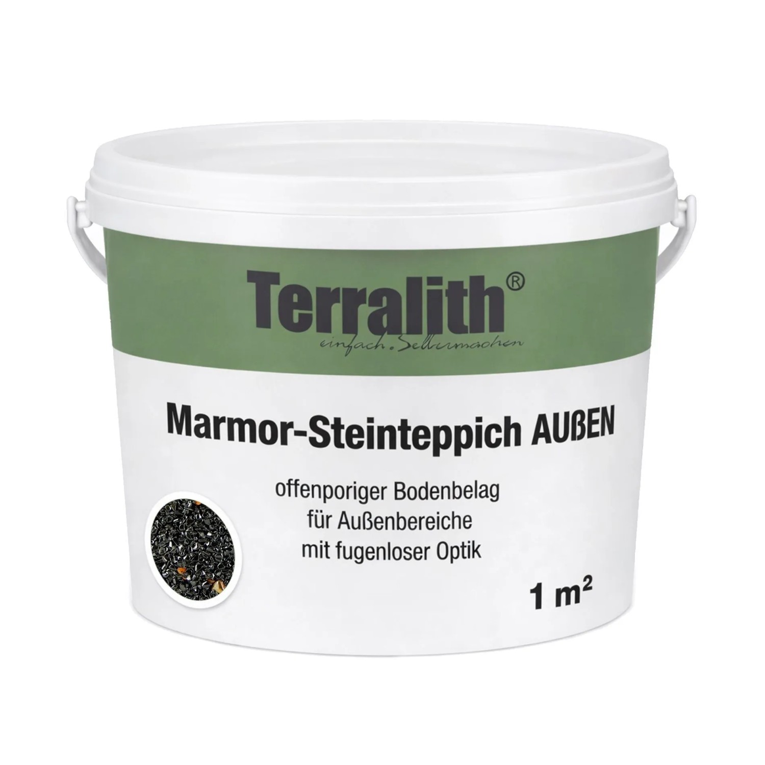 Terralith Edelsteinteppich Tigerauge Nero 1 m² Außen