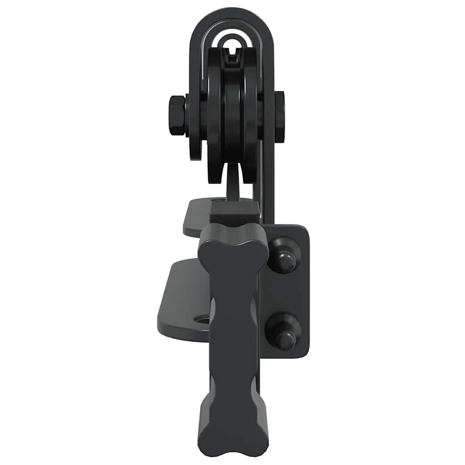 vidaXL Schiebetürbeschlag Set, 213 cm, Karbonstahl, Detailansicht.