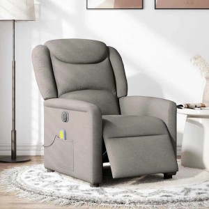 vidaXL Massagesessel Elektrisch Taupe Stoff 3303191